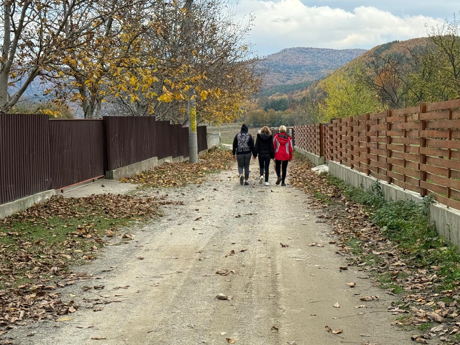 Drumul de pietriș de la cabană spre defileul Uzului